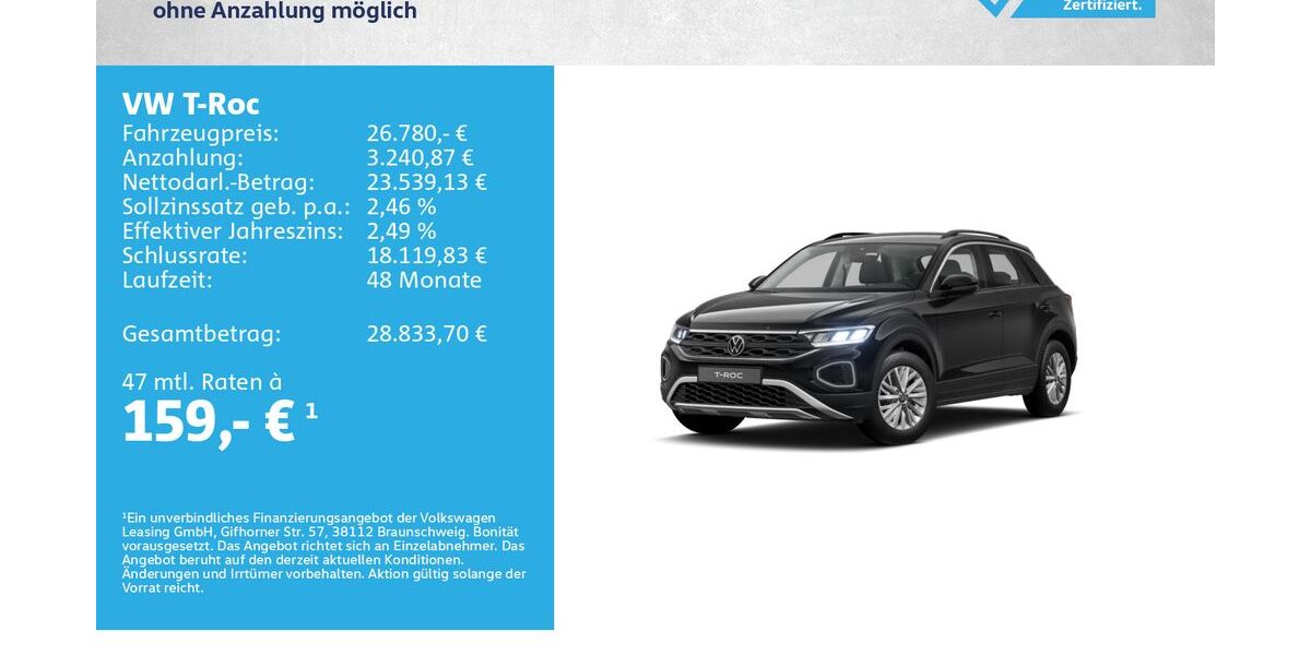 VW T-Roc 22.000 km 26.780 &euro; Kitzingen 97318
