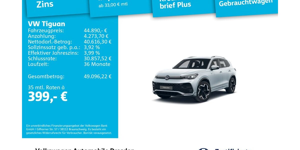 VW Tiguan 6.443 km 44.890 &euro; Dresden 01067