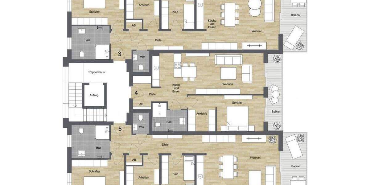 Etagenwohnung Bielefeld Hoberge-Uerentrup - 4 Zimmer, 101 m&sup2;, 497.500&euro; | Angebot:24907198