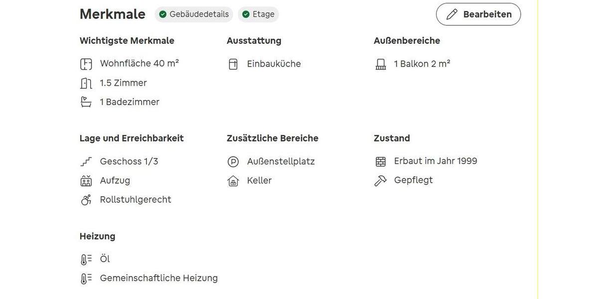 Etagenwohnung Brilon - 1.5 Zimmer, 40 m&sup2;, 139.000&euro; | Angebot:26716090