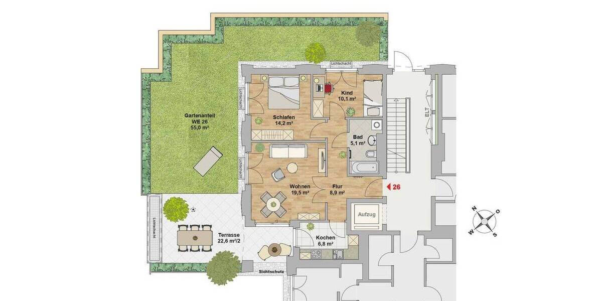 Etagenwohnung Dresden Pieschen-Süd - 3 Zimmer, 75 m&sup2;, 1.290&euro; | Angebot:26642705