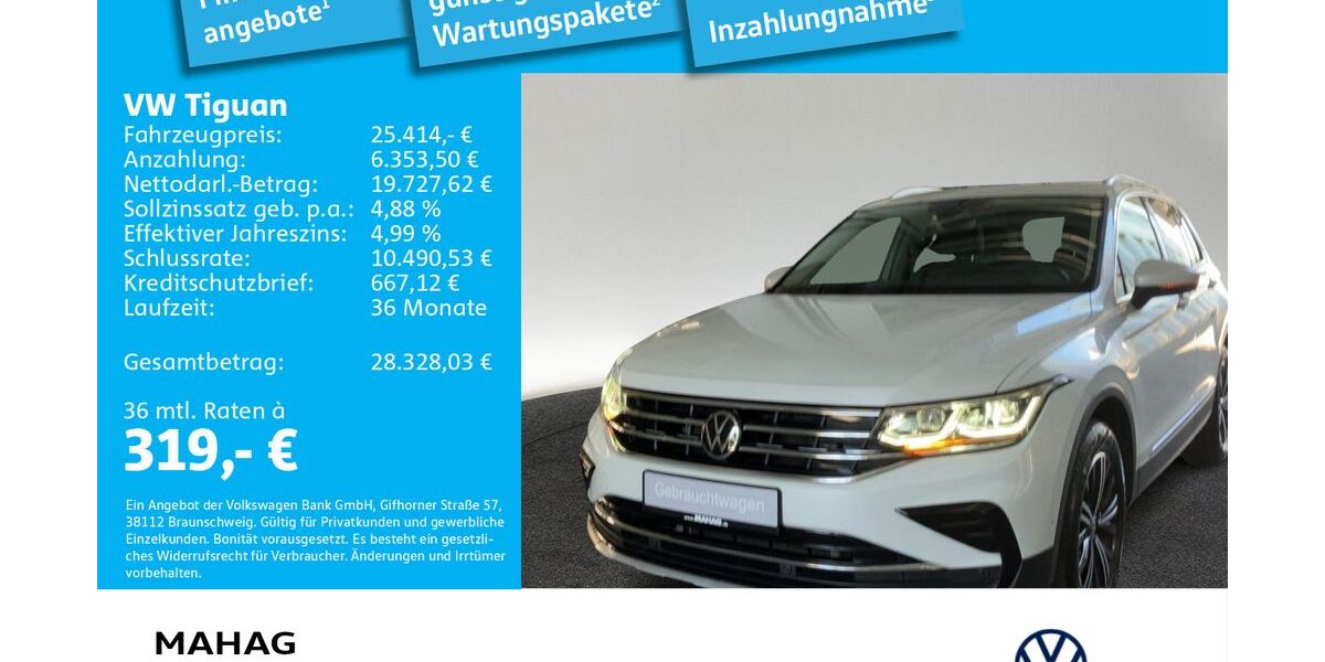 VW Tiguan 70.895 km 24.915 € Dachau 85221