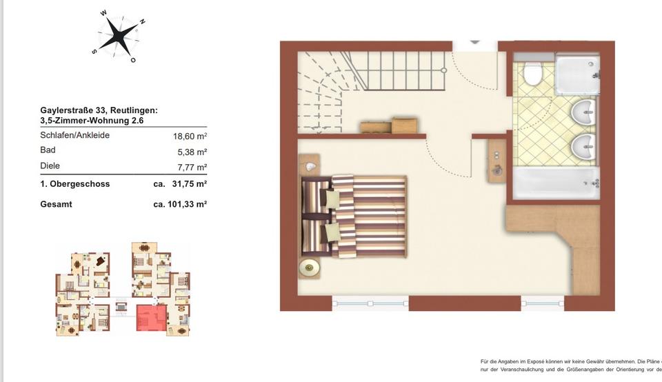 3,5-Zimmer-Penthouse-Maisonettewohnung in Reutlingen 3.5 zimmer
