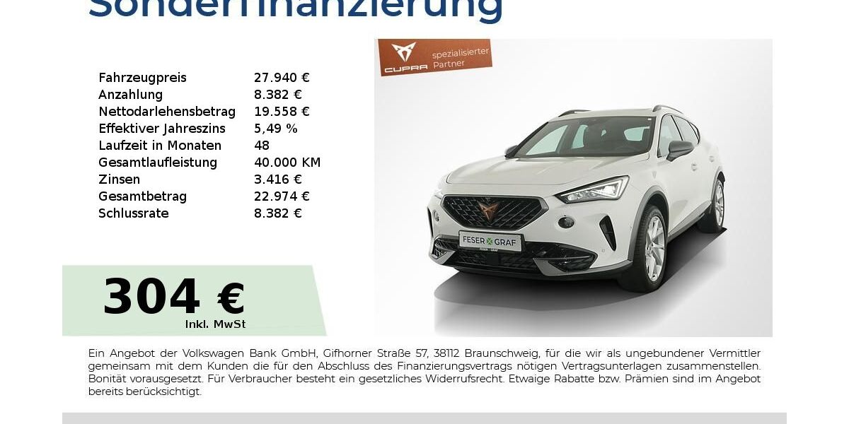 Cupra Formentor 33.750 km 27.940 &euro; Nürnberg 90441