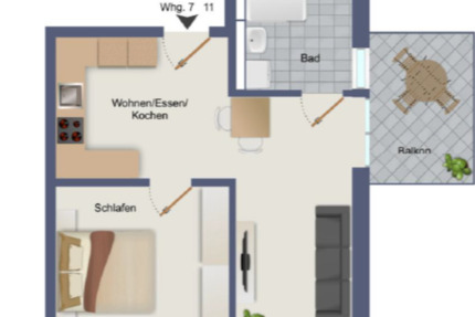 Moderne 2 ZKB + Loggia 2 zimmer