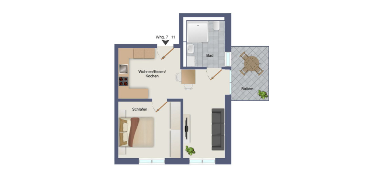 Moderne 2 ZKB + Loggia 2 zimmer