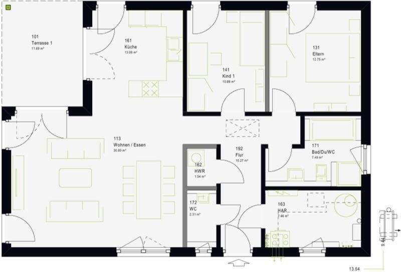Bungalow Borchen Kirchborchen - 3 Zimmer, 110 m&sup2;, 385.000&euro; | Angebot:25775527