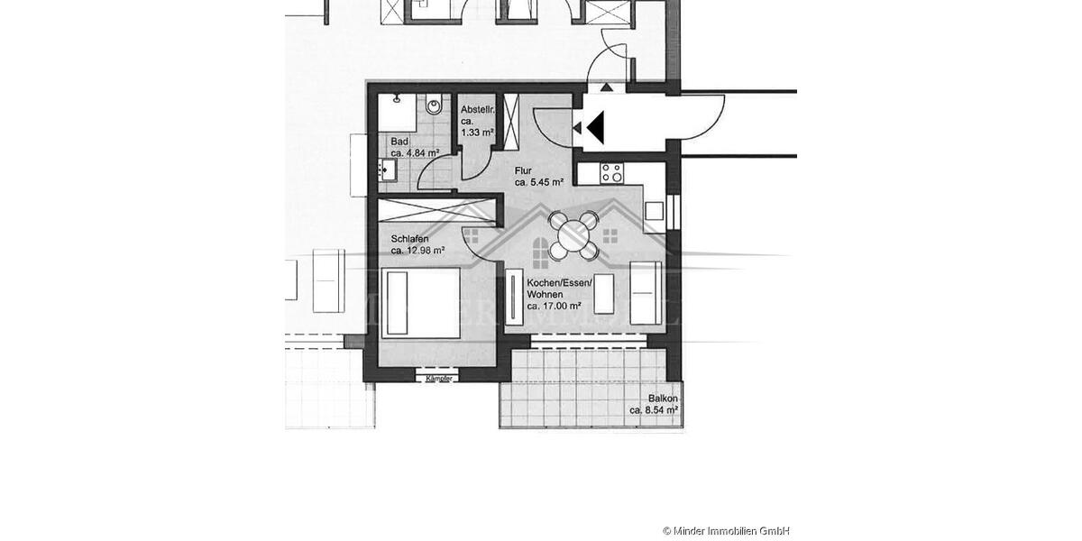 Etagenwohnung Butzbach - 2 Zimmer, 46 m&sup2;, 595&euro; | Angebot:26296797