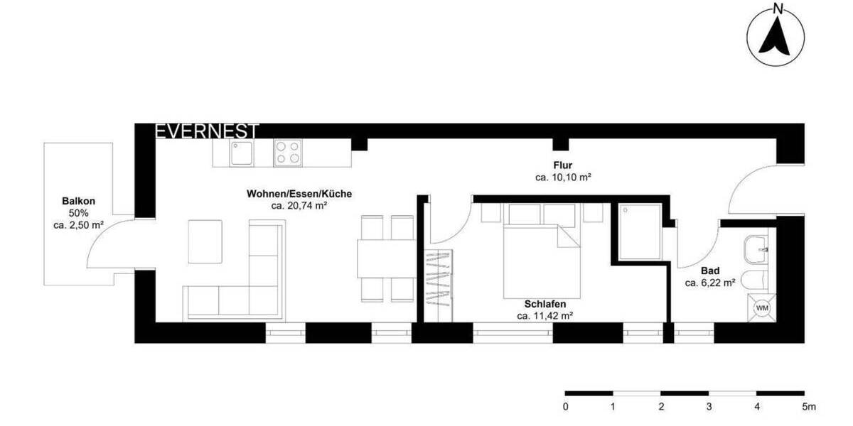Etagenwohnung Malente Bad Malente-Gremsmühlen - 2 Zimmer, 53 m&sup2;, 269.900&euro; | Angebot:25970225