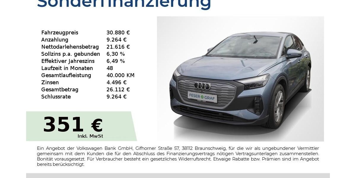 Audi Q4 e-tron 52.600 km 29.840 &euro; Höchstadt an der Aisch 91315