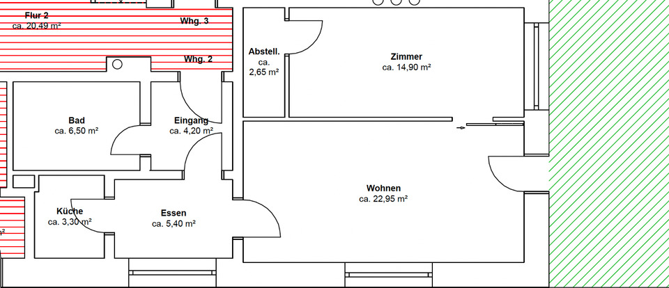 2-Zim-Wohnung 60 m² mit Terrasse – komplett renoviert 2 zimmer