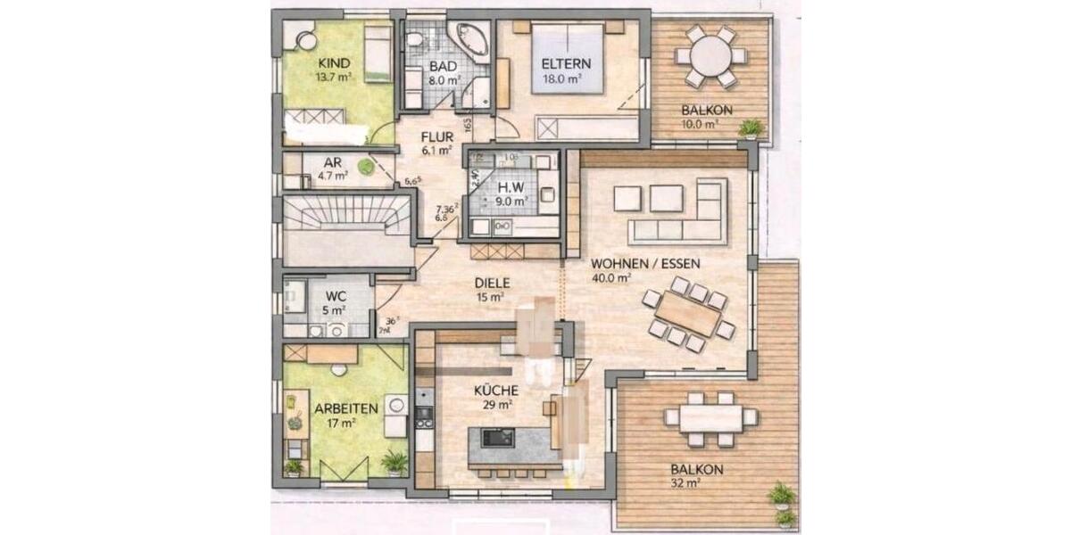 Hochwertige 4,5-Zimmer-Wohnung in ruhiger Waldrandlage 3 zimmer