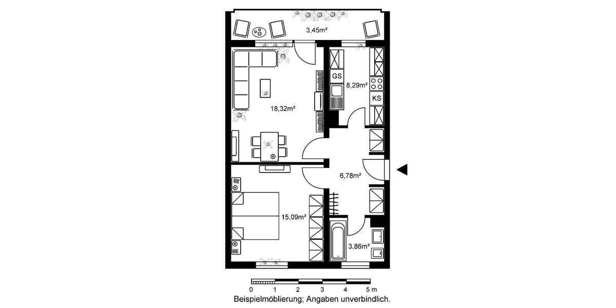 Etagenwohnung Friedrichsdorf Dillingen - 2 Zimmer, 56 m&sup2;, 769&euro; | Angebot:26912993