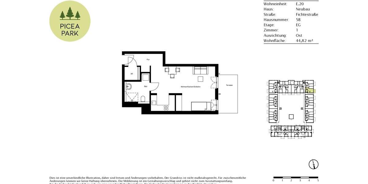 Ideal für Singles und Studenten: Moderne 1 Zimmer-Wohnung im Erdgeschoss 1 zimmer