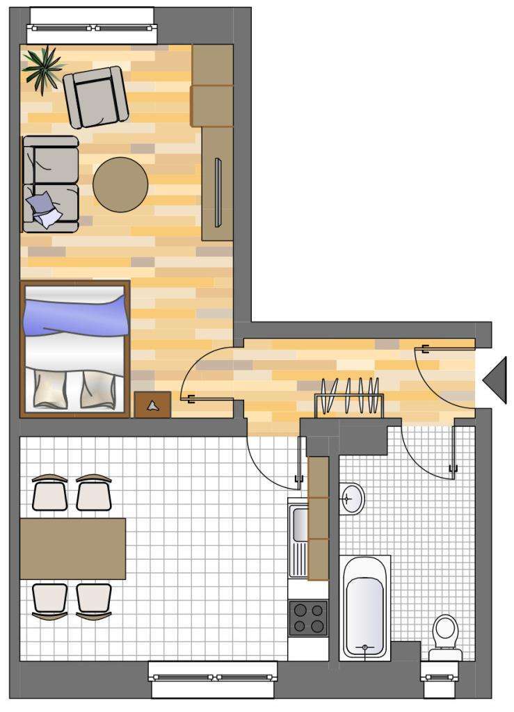 Wohnung zum Mieten in Dortmund 165,43 € 42.91 m² 1 zimmer