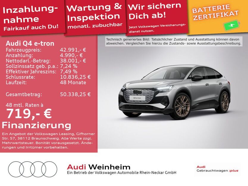 Audi Q4 e-tron 20.415 km 42.991 € Weinheim 69469