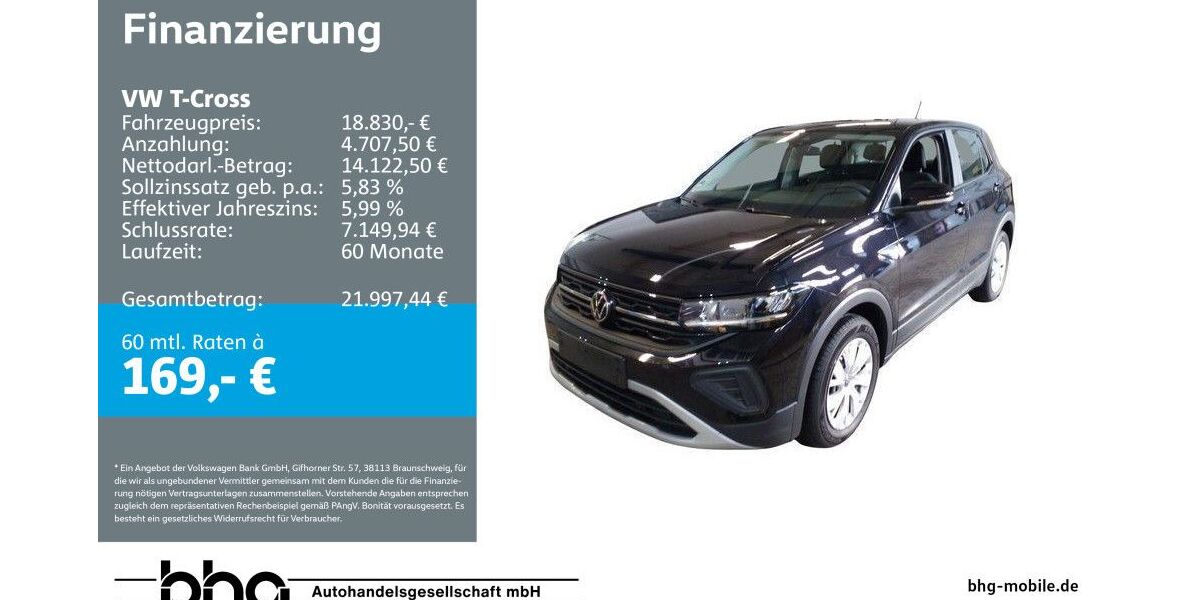 VW T-Cross 5.685 km 18.830 &euro; Freiburg 79115
