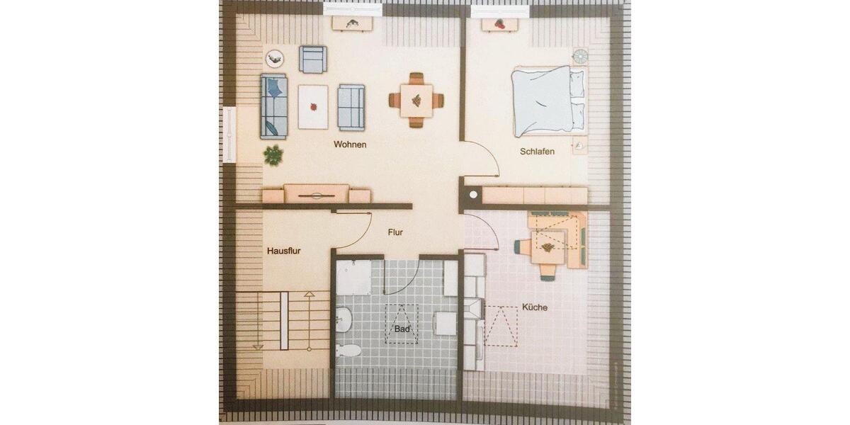 Dachgeschoßwohnung Templin - 2 Zimmer, 46 m&sup2;, 391&euro; | Angebot:26024861