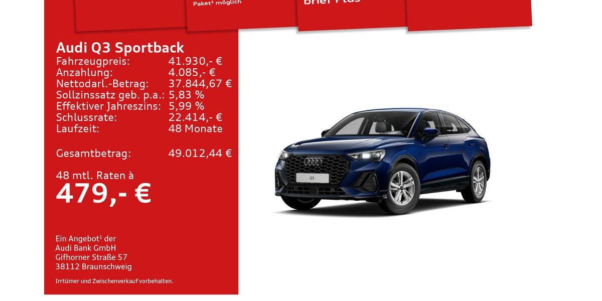 Audi Q3 4.900 km 41.930 € Mosbach 74821