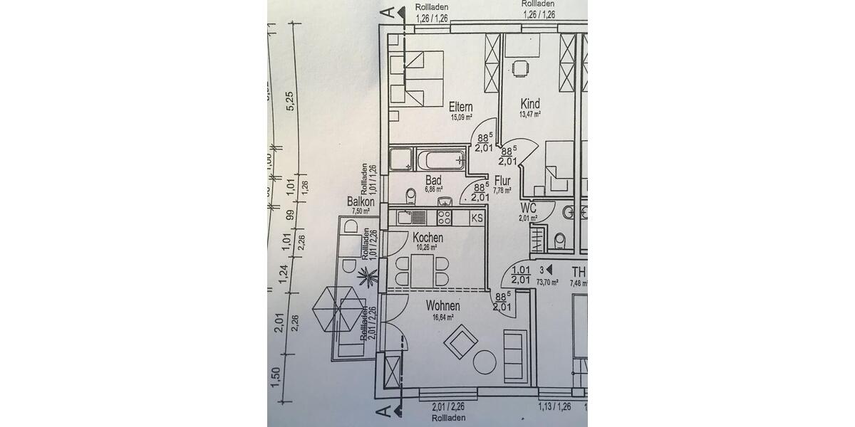 Etagenwohnung Wallenhorst - 3 Zimmer, 73 m&sup2;, 750&euro; | Angebot:25413080
