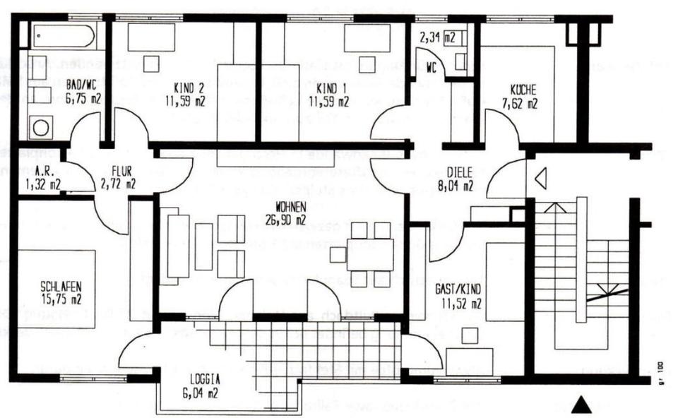 Etagenwohnung Karlsruhe Neureut - 5 Zimmer, 112 m&sup2;, 570.000&euro; | Angebot:26648097
