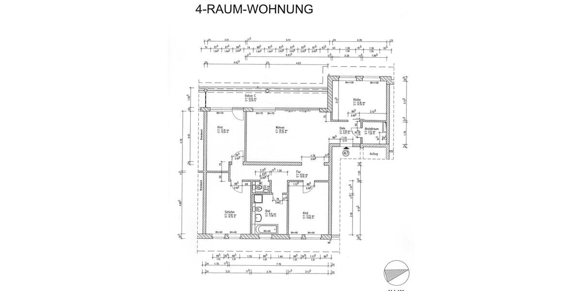 Dachgeschoßwohnung Cottbus Spremberger Vorstadt - 4 Zimmer, 113 m&sup2;, 1.305&euro; | Angebot:26459254