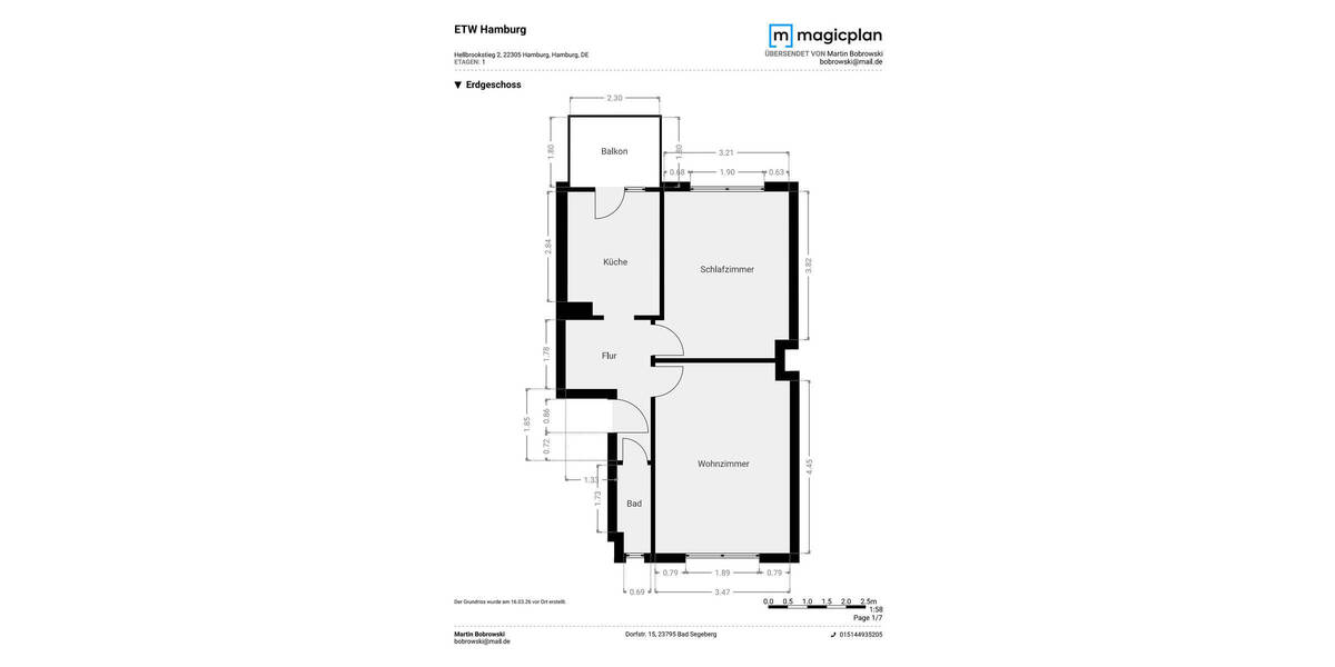 Etagenwohnung Hamburg Barmbek-Nord - 2 Zimmer, 46 m&sup2;, 255.000&euro; | Angebot:26695479