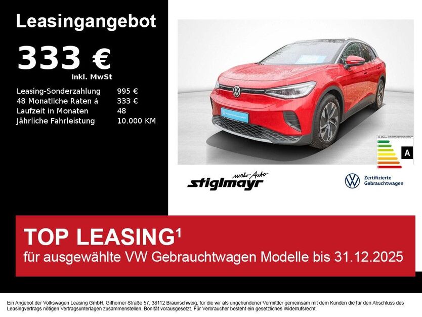 VW ID.4 1.670 km 37.290 € Pfaffenhofen/Ilm 85276