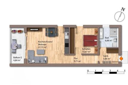Wohnung Waldkirchen - 2 Zimmer, 64 m&sup2;, 760&euro; | Angebot:26223713