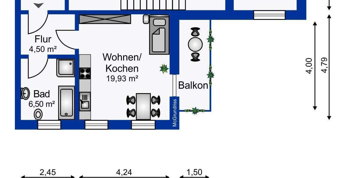 Etagenwohnung Limbach-Oberfrohna Oberfrohna - 1 Zimmer, 33 m&sup2;, 52.000&euro; | Angebot:26067265
