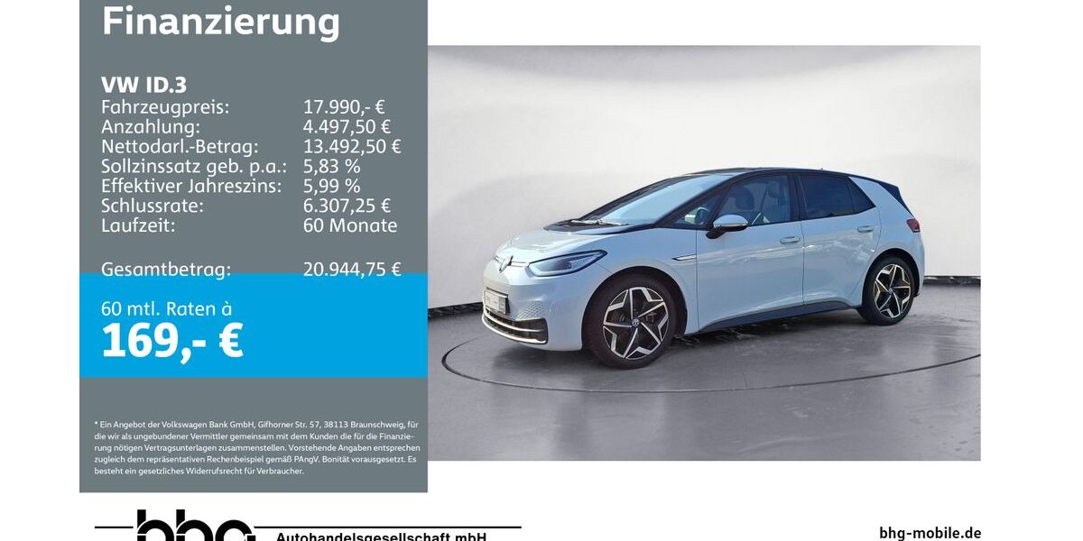 VW ID.3 51.772 km 17.990 &euro; Reutlingen 72770