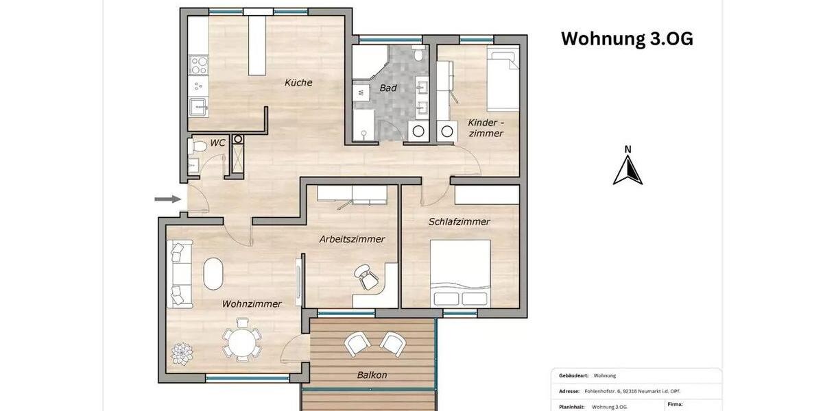 Etagenwohnung Neumarkt in der Oberpfalz Altenhof - 4.5 Zimmer, 100 m&sup2;, 368.000&euro; | Angebot:26211372