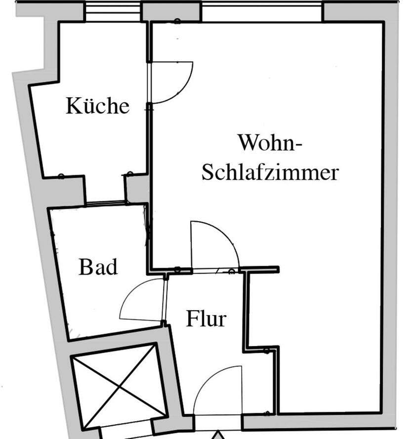 möbeliertes 1 Zimmer Appartment - Denkmalobjekt- leer - Verkauf