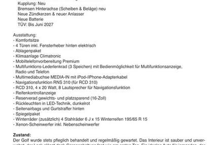 VW Golf 109.054 km 7.900 &euro; Hitzhofen 85122