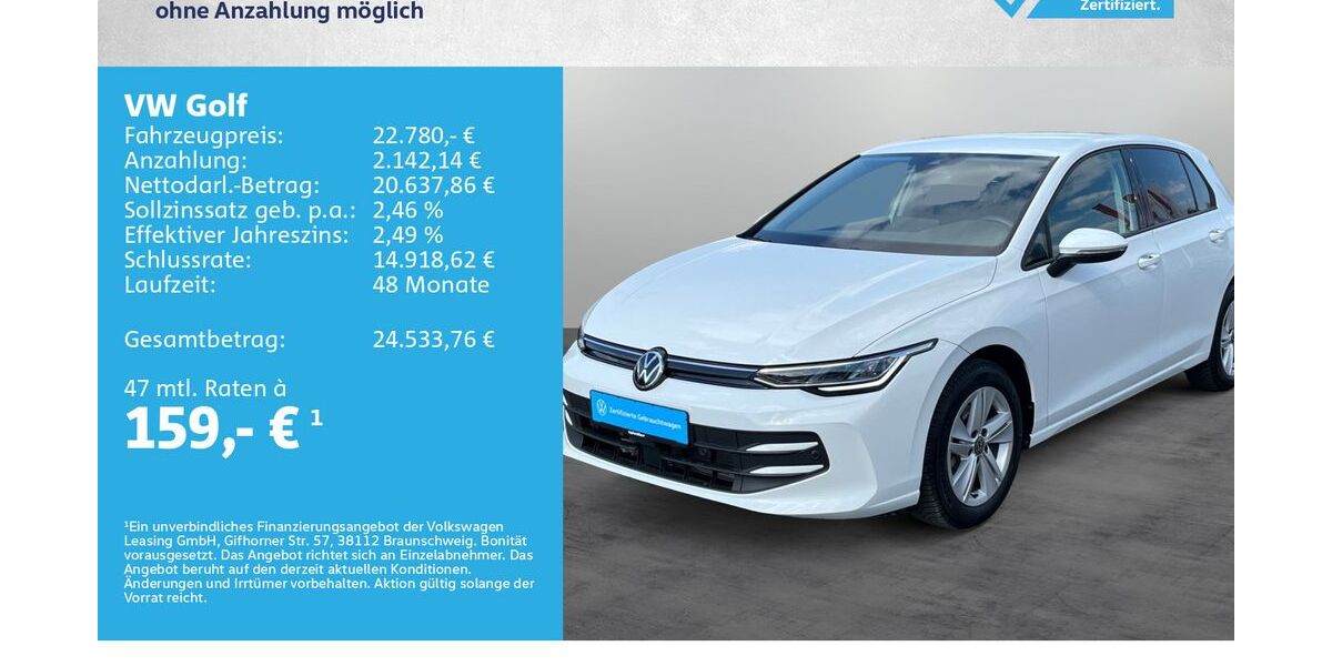 VW Golf 8.000 km 22.780 &euro; Kitzingen 97318