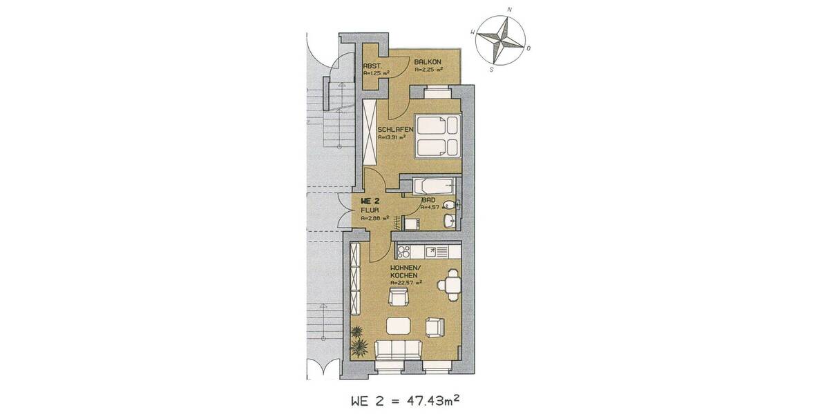 Etagenwohnung Zwickau Pölbitz - 2 Zimmer, 47 m&sup2;, 50.000&euro; | Angebot:26557611