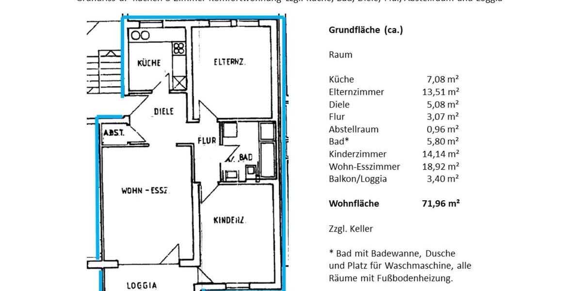 Dachgeschoßwohnung Neukloster - 3 Zimmer, 67 m&sup2;, 649&euro; | Angebot:25641407