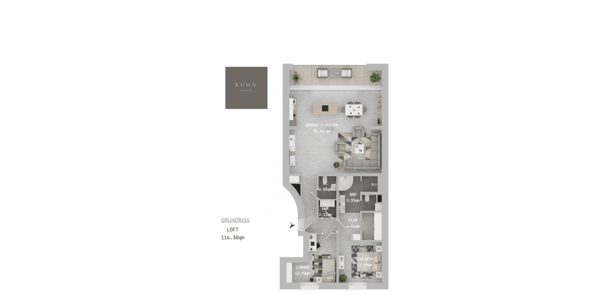 Etagenwohnung Ludwigshafen am Rhein Friesenheim/Nord - 3 Zimmer, 114 m&sup2;, 395.000&euro; | Angebot:26684043