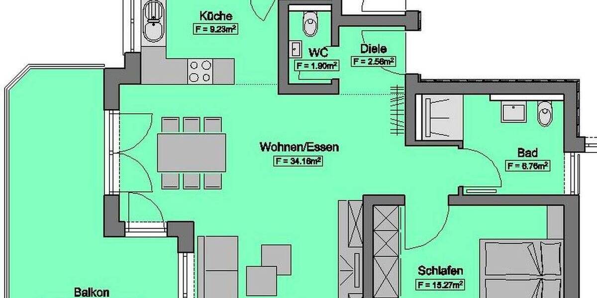 Etagenwohnung Horb am Neckar Bildechingen - 2 Zimmer, 82 m&sup2;, 349.800&euro; | Angebot:26569311