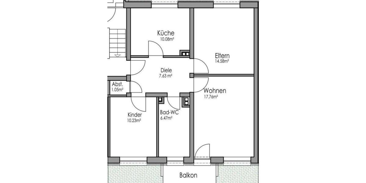 Erdgeschoßwohnung Bad Brückenau - 3 Zimmer, 68 m&sup2;, 115.000&euro; | Angebot:24793458