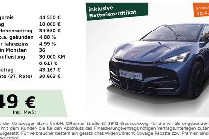 Cupra Tavascan 6.900 km 44.550 € Lauf an der Pegnitz 91207