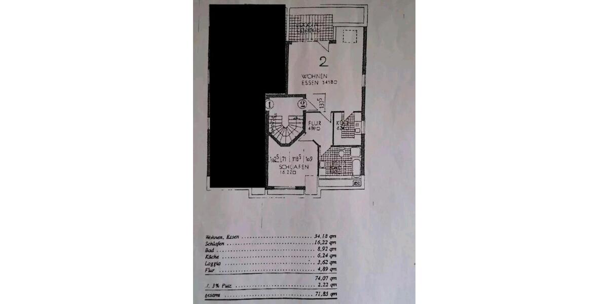 Dachgeschoßwohnung Gründau - 2 Zimmer, 72 m&sup2;, 169.000&euro; | Angebot:26990209