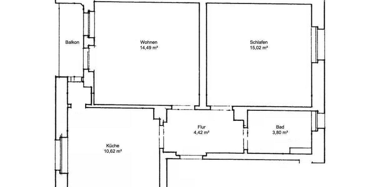 Etagenwohnung Dresden Leuben - 2 Zimmer, 50 m&sup2;, 396&euro; | Angebot:26842195