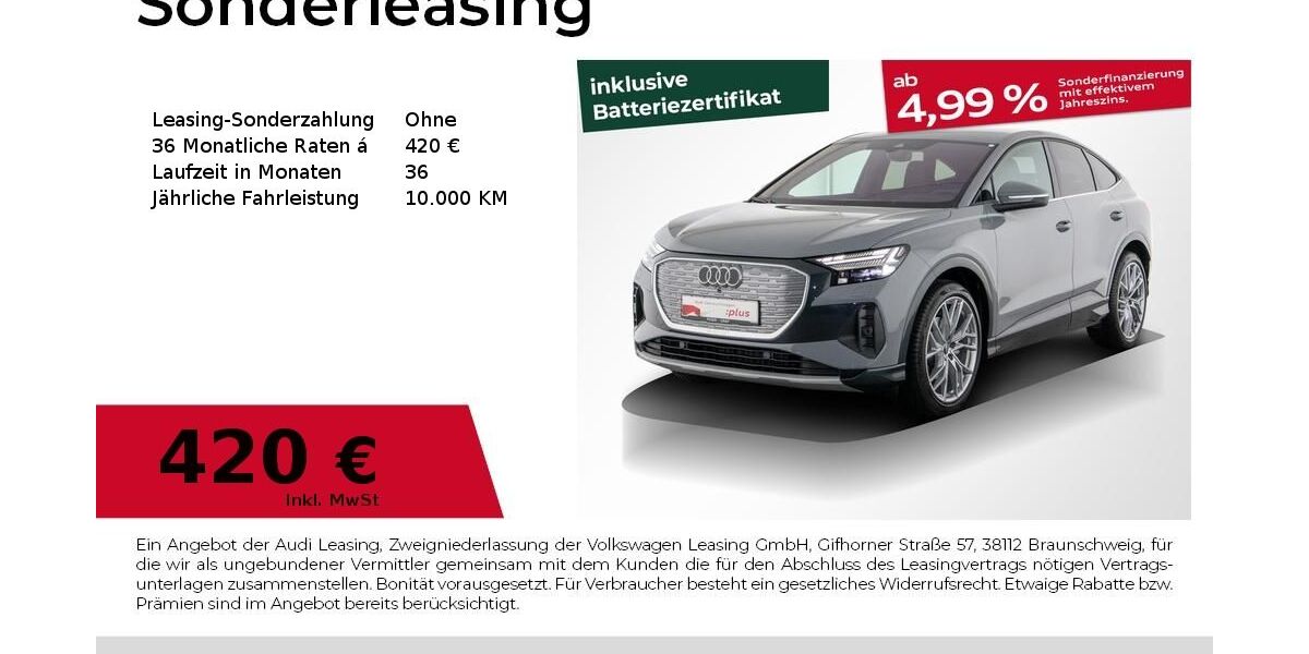 Audi Q4 3.988 km 43.660 &euro; Nürnberg 90441