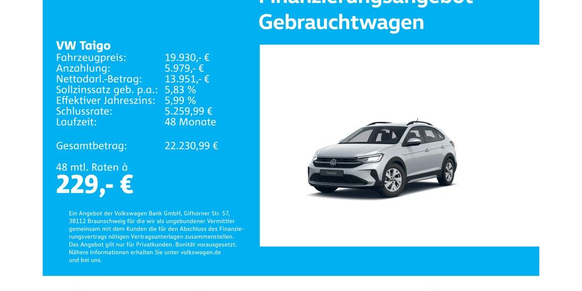 VW Taigo 5.996 km 19.930 &euro; Stuttgart-Feuerbach 70469