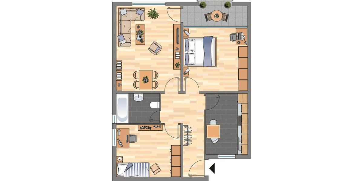 Etagenwohnung Velbert Velbert-Mitte - 3 Zimmer, 73 m&sup2;, 539&euro; | Angebot:24889849