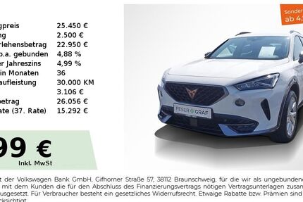Cupra Formentor 22.650 km 25.450 € Lauf an der Pegnitz 91207
