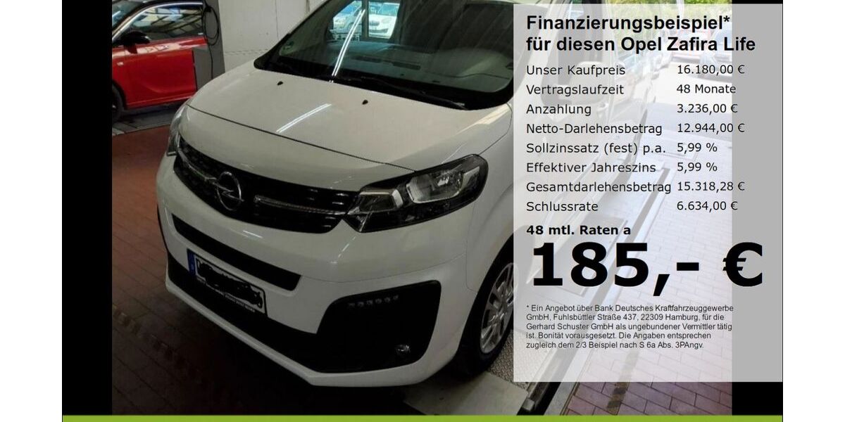 Opel Zafira Life 180.269 km 15.779 &euro; Ruhstorf 94099