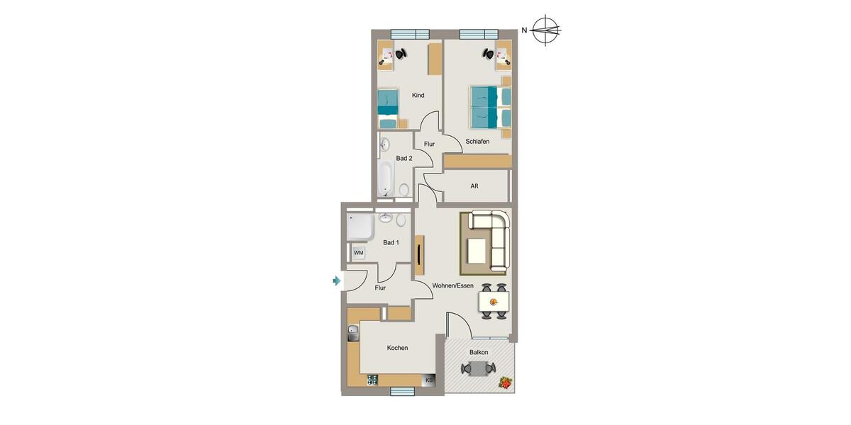 Etagenwohnung Rheinbach - 3 Zimmer, 97 m&sup2;, 1.288&euro; | Angebot:26641597