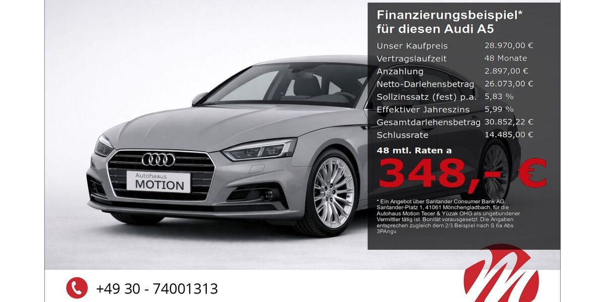 Audi A5 74.259 km 28.970 &euro; Berlin 12305